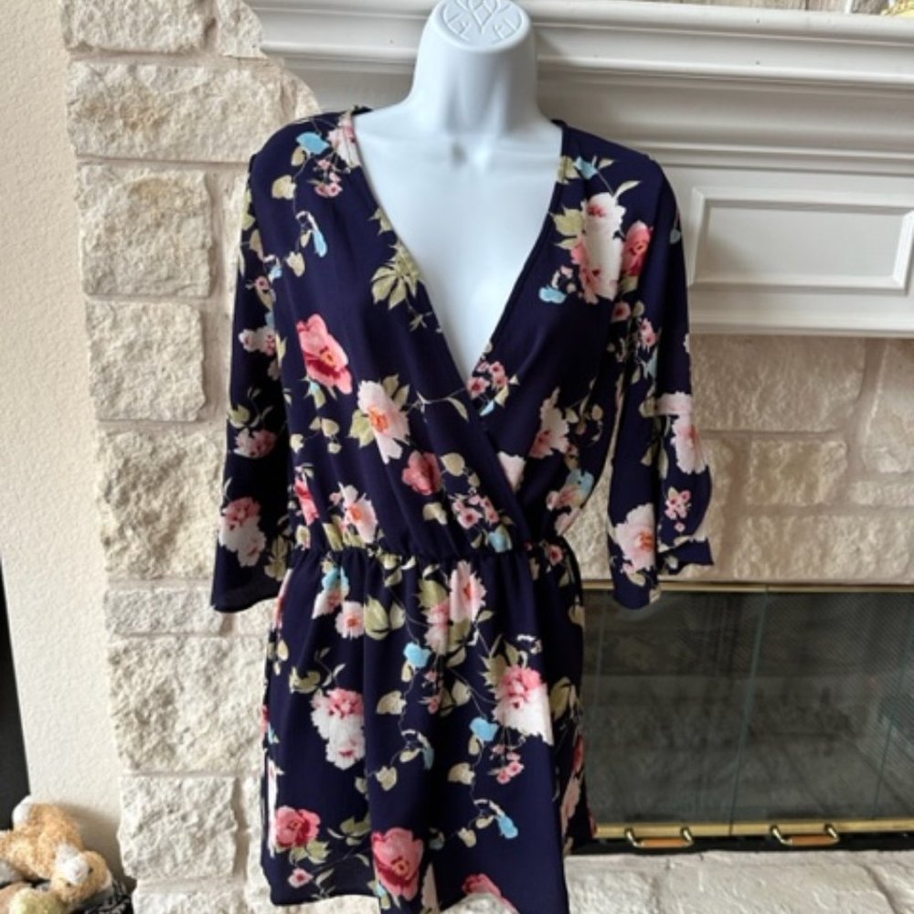 Gently Worn - Elastic Waist Floral Romper - Size M